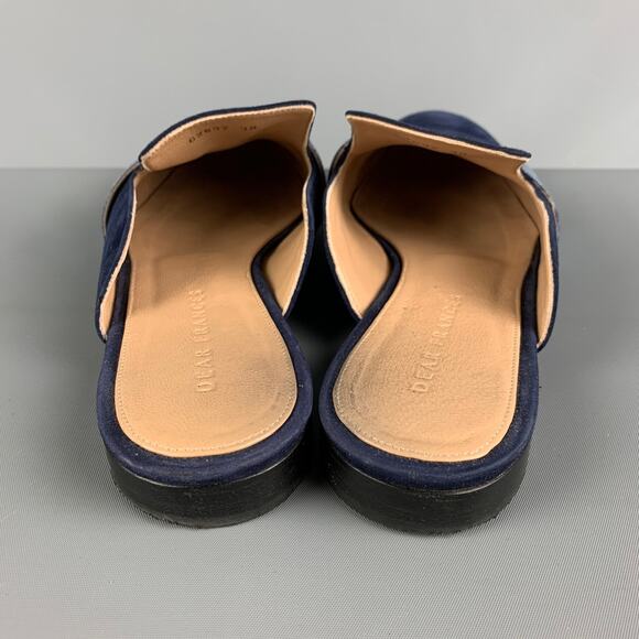 DEAR FRANCES Size 8 Blue Navy Suede Mixed Materials Slide Flats - Picture 5 of 8